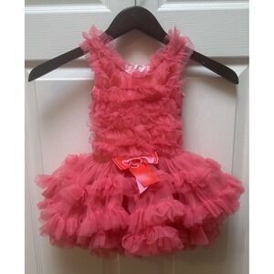 Popatu Size 18 Months Tutu Pink Dress Ruffle Princess Gown Bow